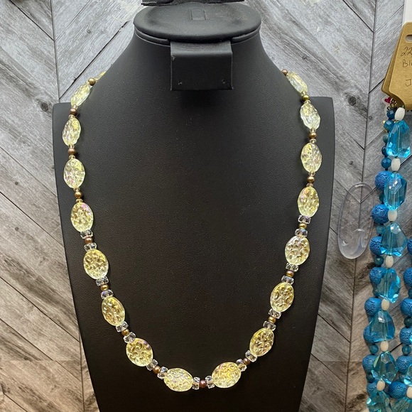 Carnival Glass Peacock freshwater Pearls 24 inch Necklace Aprilsplace Chicken - Picture 5 of 10